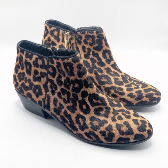 Sam Edelman Women’s Ankle Boots Cheetah Print Mob Wife Retro Glam Zip Size 9.5 - Picture 2 of 9